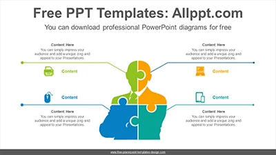 Human puzzle matrix PowerPoint Diagram Template