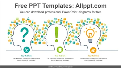 Human thought flow PowerPoint Diagram Template
