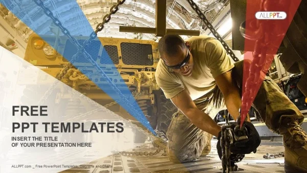 Humvee and soldier PowerPoint Templates