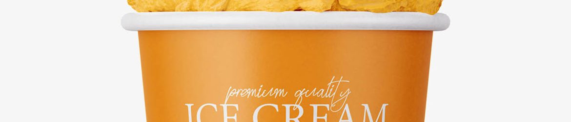 Ice cream paper cup mockup