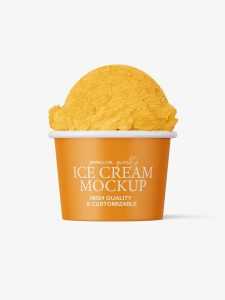 Ice cream paper cup mockup