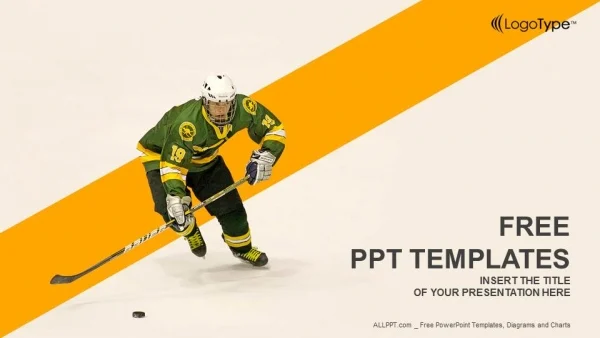 Ice hockey player PowerPoint Templates