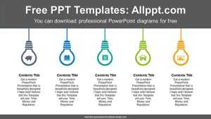 Icon built-in light bulb PowerPoint Diagram Template