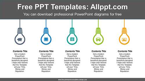 Icon built-in light bulb PowerPoint Diagram Template