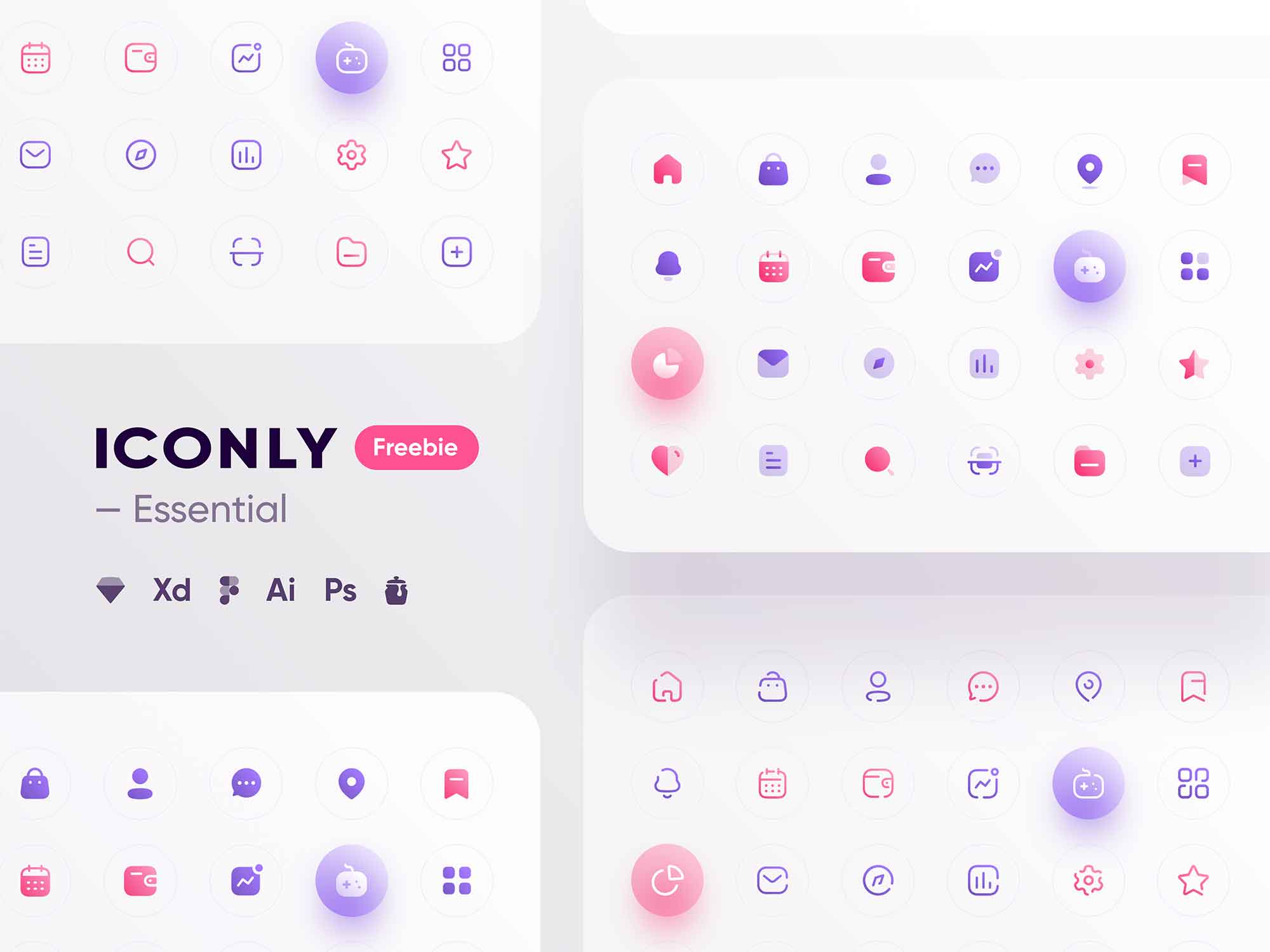 Iconly: 120+ Essential Icons (AI, Sketch)