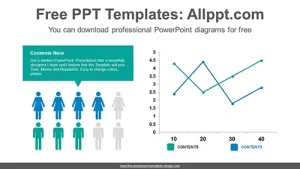 Icons-line chart PowerPoint Diagram Template