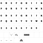 Mapa de caracteres da fonte IFC Insane Rodeo Font