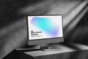 iMac on Concrete Mockup