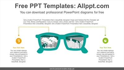 Images look glasses PowerPoint Diagram Template