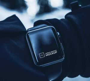 In Hand Apple Watch Mockup (PSD)