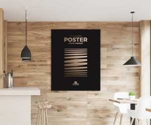 Indoor Restaurant Wall Poster Mockup (PSD)