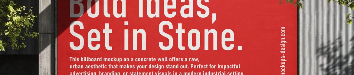Industrial concrete billboard mockup