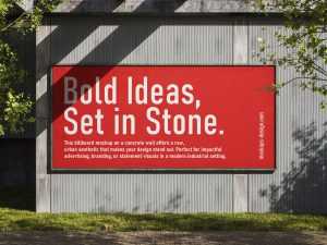 Industrial concrete billboard mockup