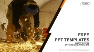 Industrial Worker at the factory welding closeup PowerPoint Templates