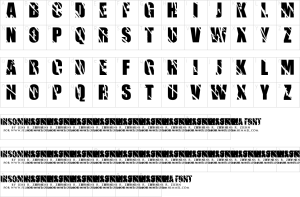 Mapa de caracteres da fonte Insomnia Font