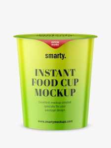 Instant food cup mockup / glossy