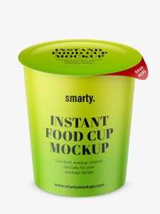 Instant food cup mockup / matt / top view