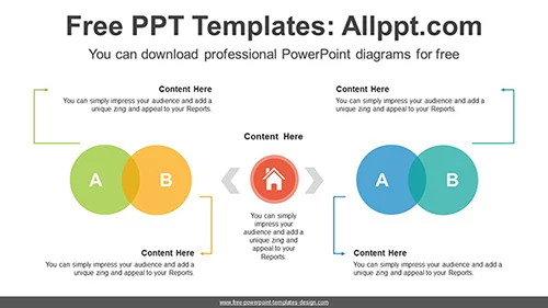 Intersecting Circles Compare PPT Diagram