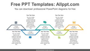 Intersecting trapezoid PowerPoint Diagram Template
