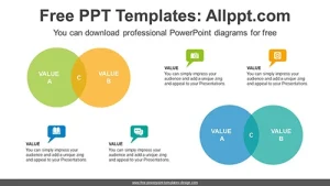 Intersection Circles Compare PPT Diagram