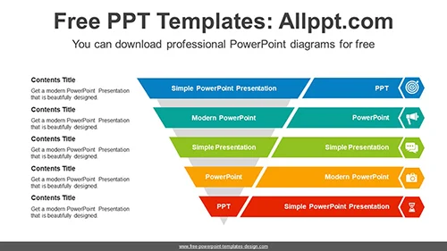Inverted Triangular Banner PowerPoint Diagram