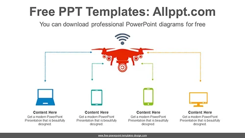IOT Drone Control PowerPoint Diagram