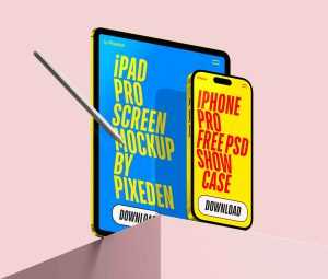 iPad Pro and iPhone Pro Screens Mockup