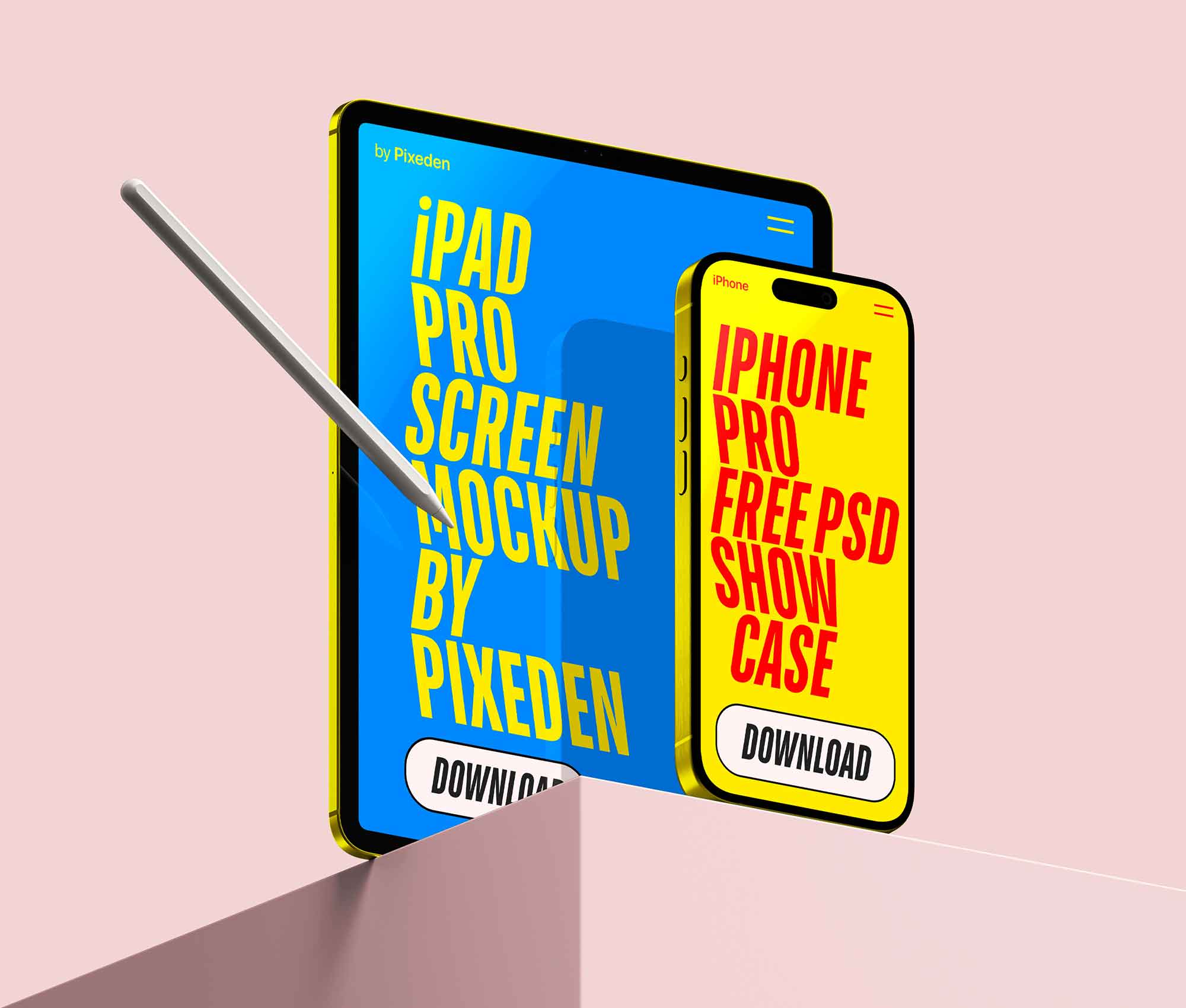 iPad Pro and iPhone Pro Screens Mockup