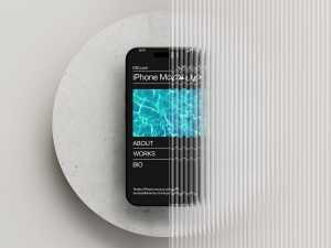 iPhone 15 with glass mockup