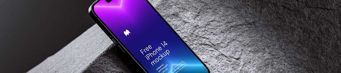 iPhone on rock mockup