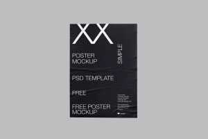 Isolated glued poster mockup - no. 2