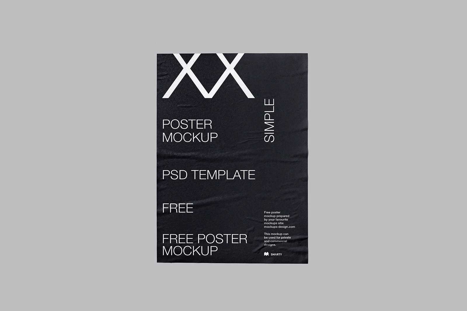Isolated glued poster mockup - no. 2