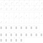Mapa de caracteres da fonte Jabbing Font
