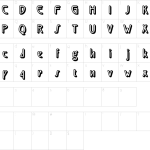 Mapa de caracteres da fonte Jacelon Rounded Font