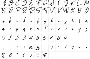 Mapa de caracteres da fonte Jacksonville Font | 1001 Free Fonts