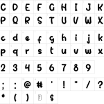 Jacky Boys Font - Fonte Grátis Mapa de caracteres da fonte Jacky Boys Font