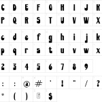 Mapa de caracteres da fonte Jakesmith Font
