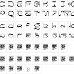 Mapa de caracteres da fonte James Digital Font