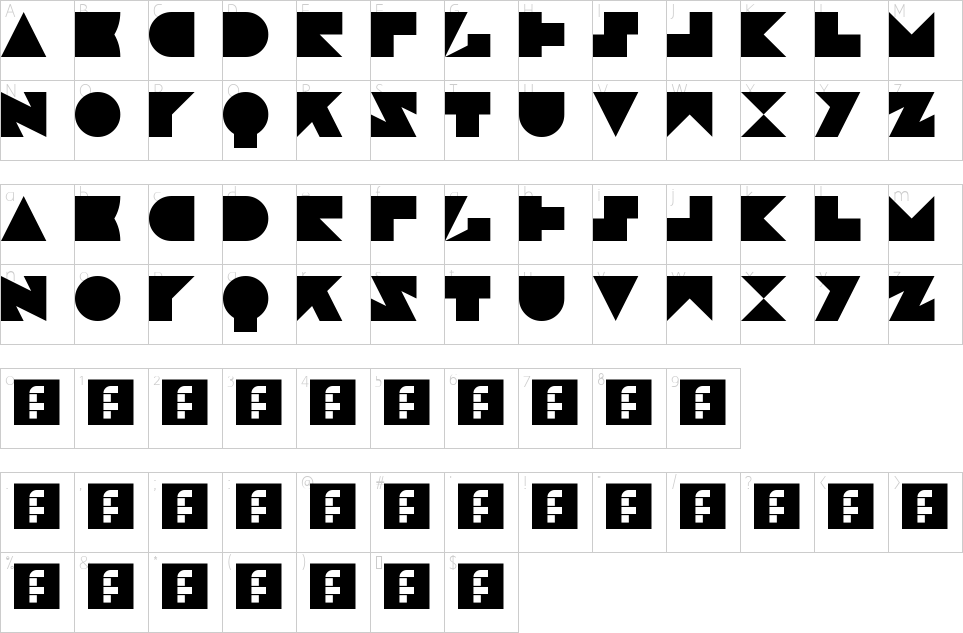Mapa de caracteres da fonte Jamstone Font | 1001 Free Fonts