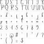 Mapa de caracteres da fonte January Font