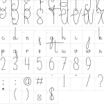 Mapa de caracteres da fonte January Font