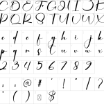 Mapa de caracteres da fonte January Font