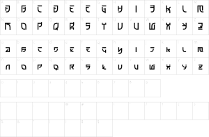 Mapa de caracteres da fonte Japan Ramenten Font