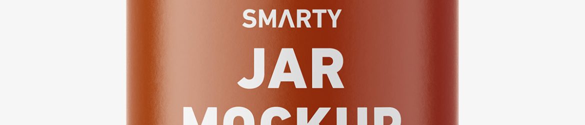 Jar with capsules mockup