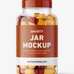 Jar with capsules mockup