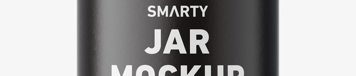 Jar with capsules mockup / amber