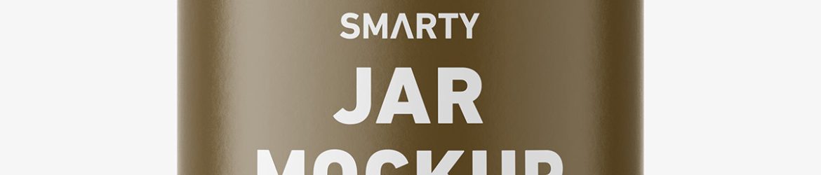 Jar with herbal capsules mockup