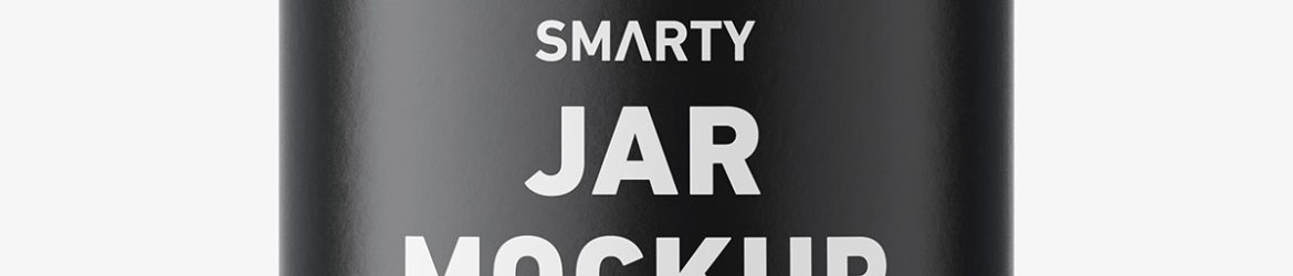 Jar with tablets mockup / amber