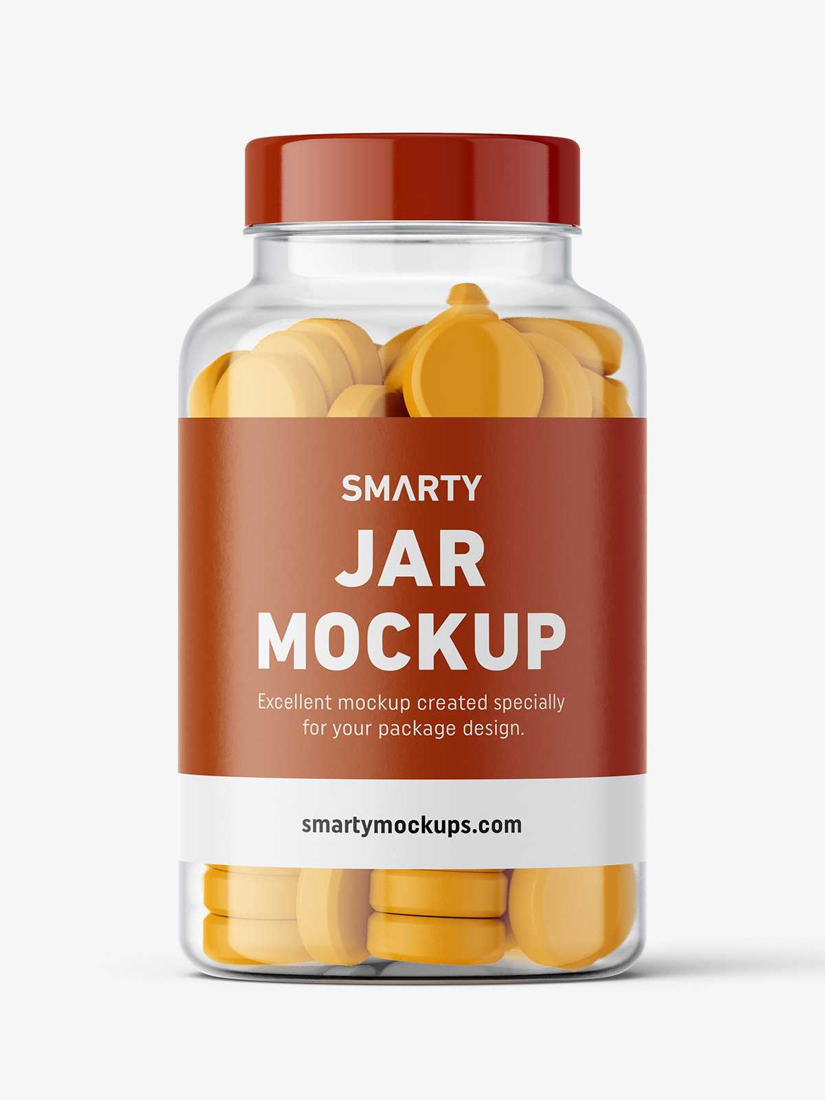 Jar with tablets mockup