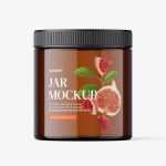 Jar with tampered lid mockup / amber